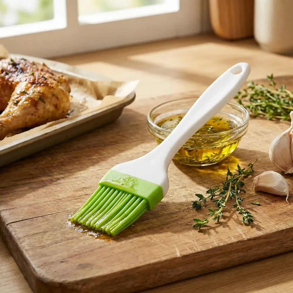 Silicone kitchen oil spatula brush with handle pastry cake (17 cm 1 pc) - home &