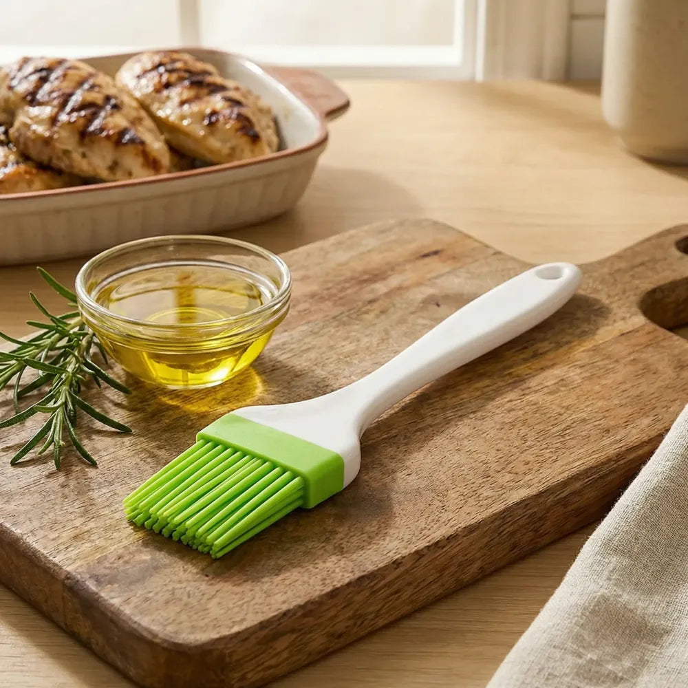 Silicone kitchen oil spatula brush with handle pastry cake (17 cm 1 pc) - home &