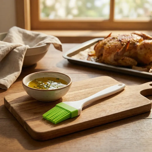 Silicone kitchen oil spatula brush with handle pastry cake (17 cm 1 pc) - home &