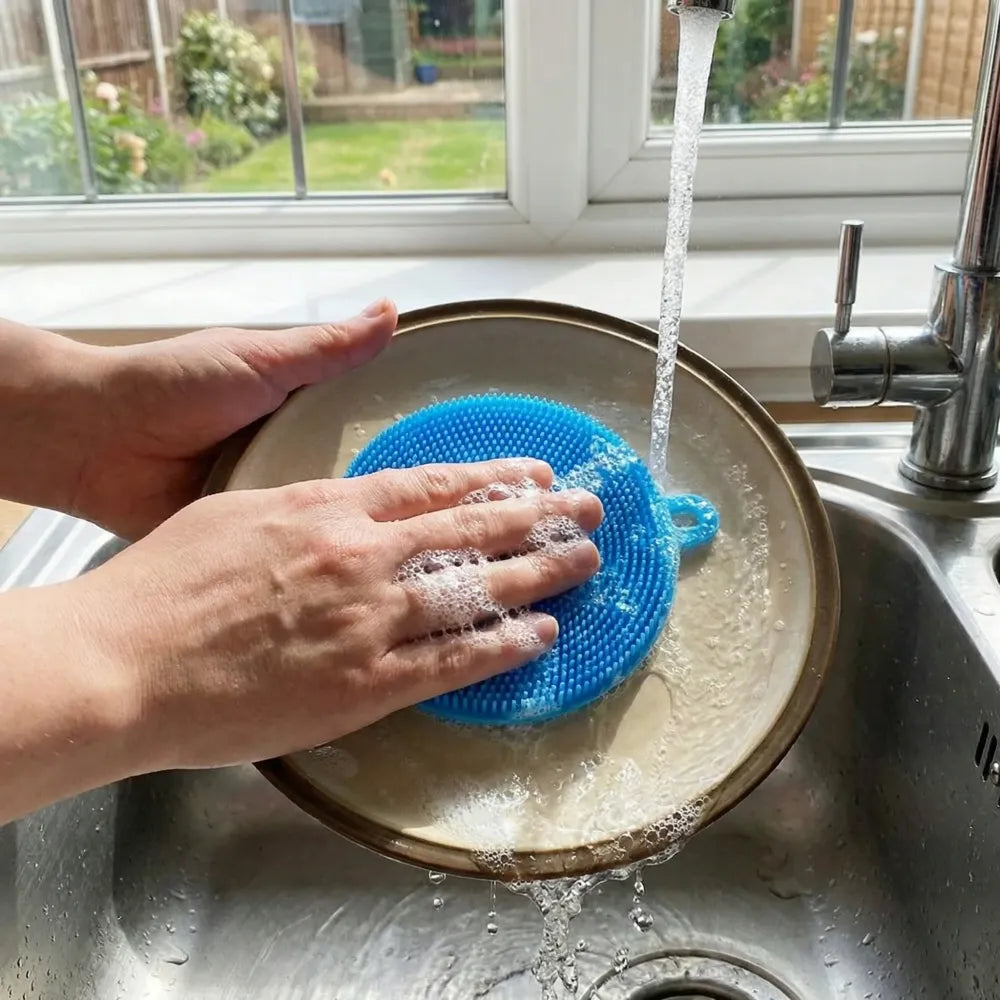 Silicone scrubber sponge - home & kitchen