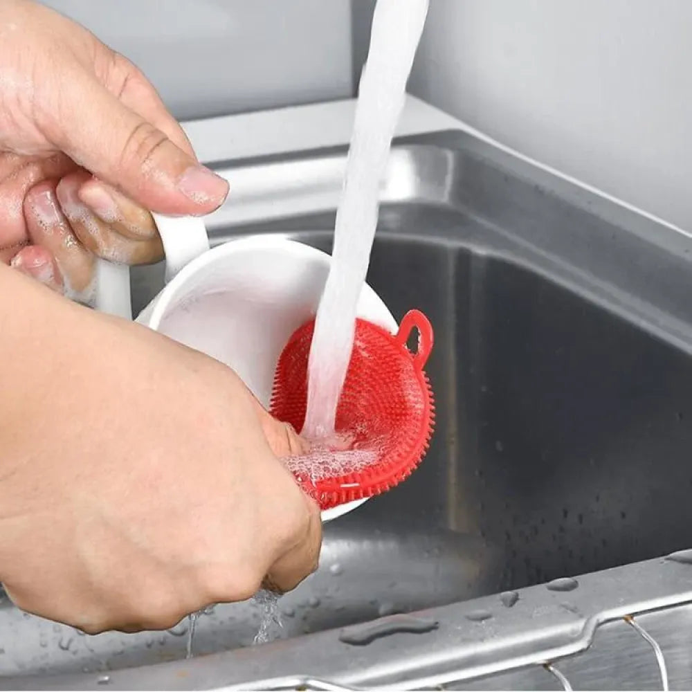 Silicone scrubber sponge - home & kitchen