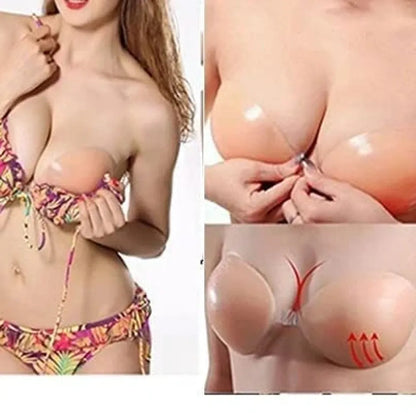 Silicone stick-on push-up bra