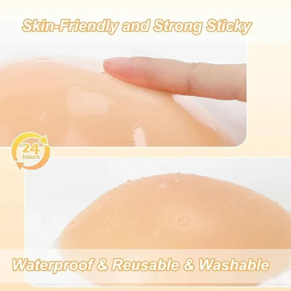 Silicone stick-on push-up bra