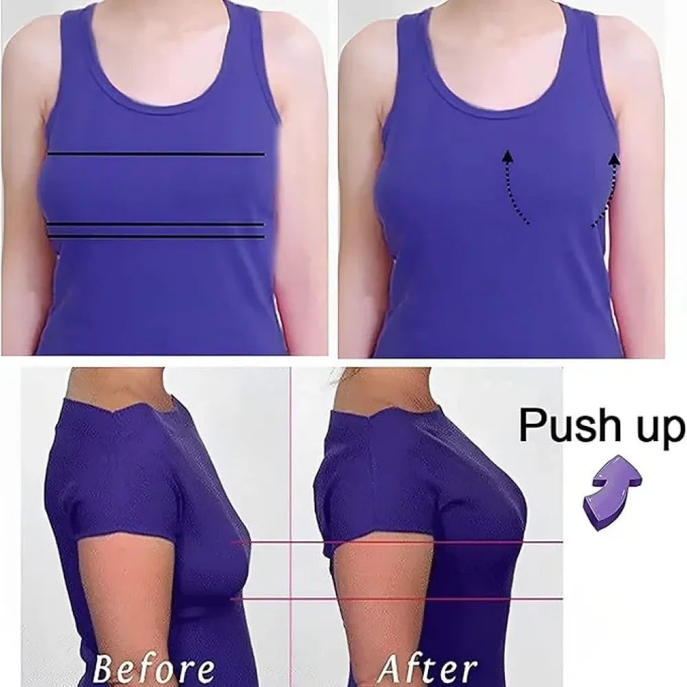 Silicone stick-on push-up bra