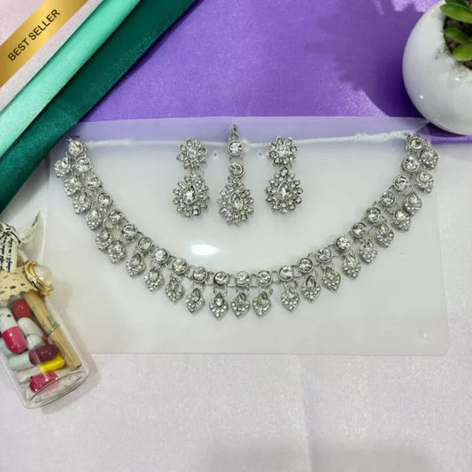 Silver kundan necklace set - jeweller set