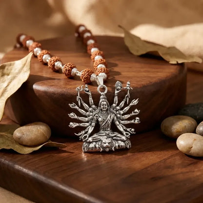 Sitted shiva embrace pendant – silver