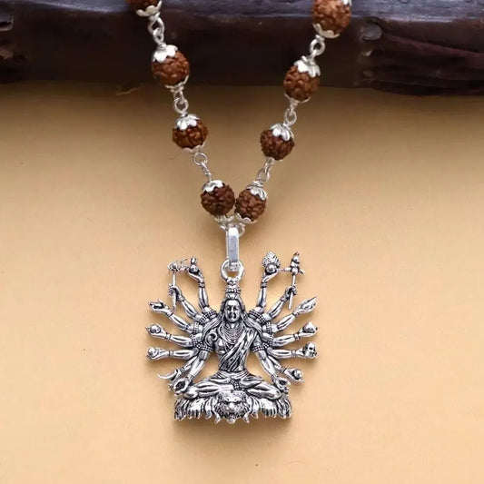 Sitted shiva embrace pendant – silver