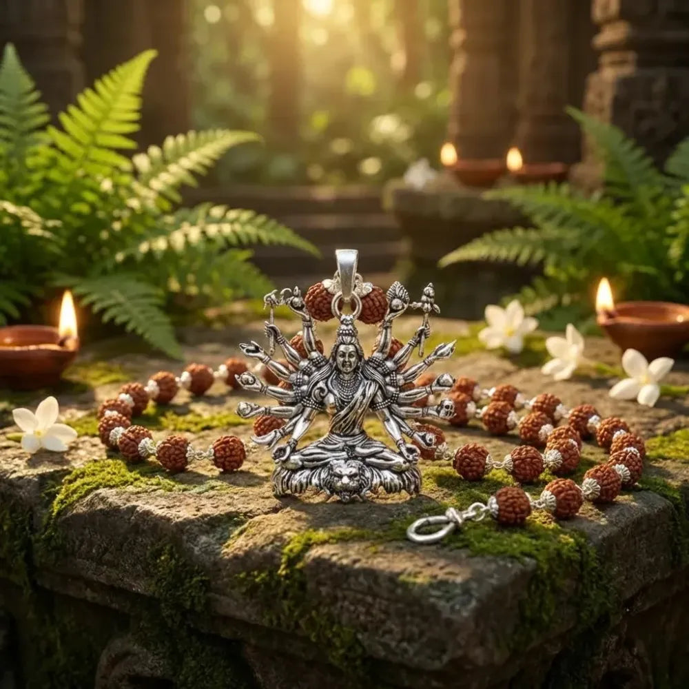 Sitted shiva embrace pendant – silver