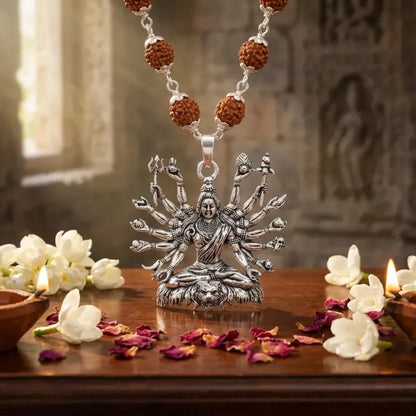 Sitted shiva embrace pendant – silver