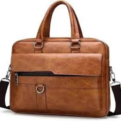 Sleek faux leather messenger bag - office