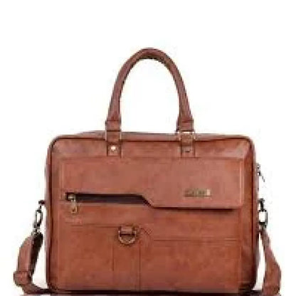 Sleek faux leather messenger bag - office