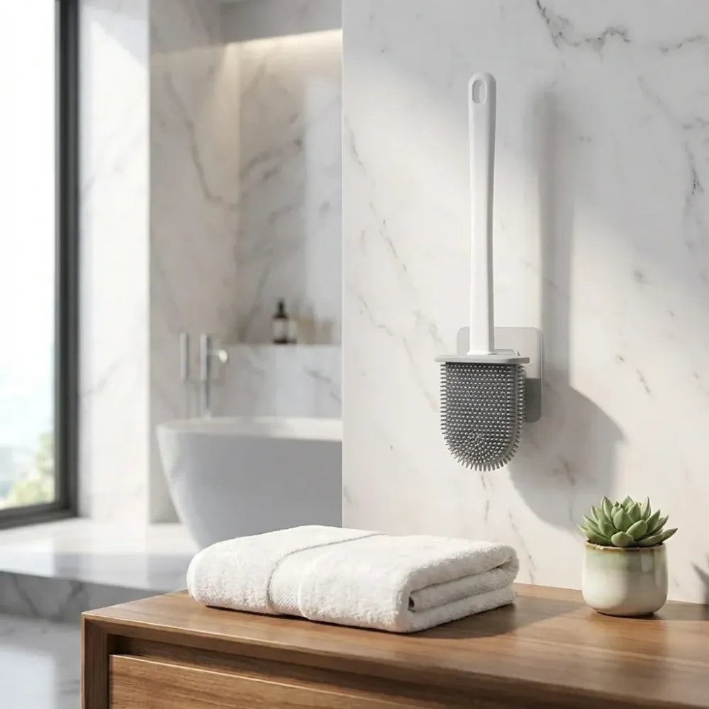 Sleek hygienic toilet brush - home improvement