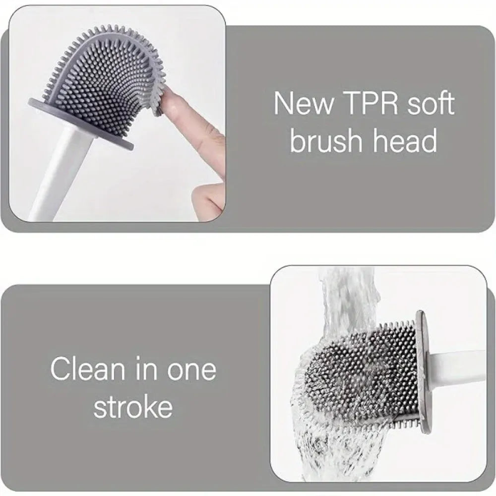 Sleek hygienic toilet brush - home improvement