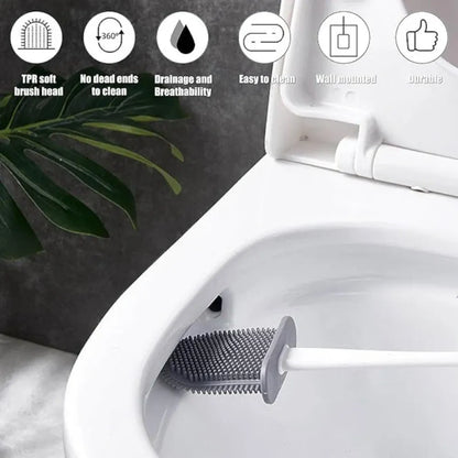 Sleek hygienic toilet brush - home improvement