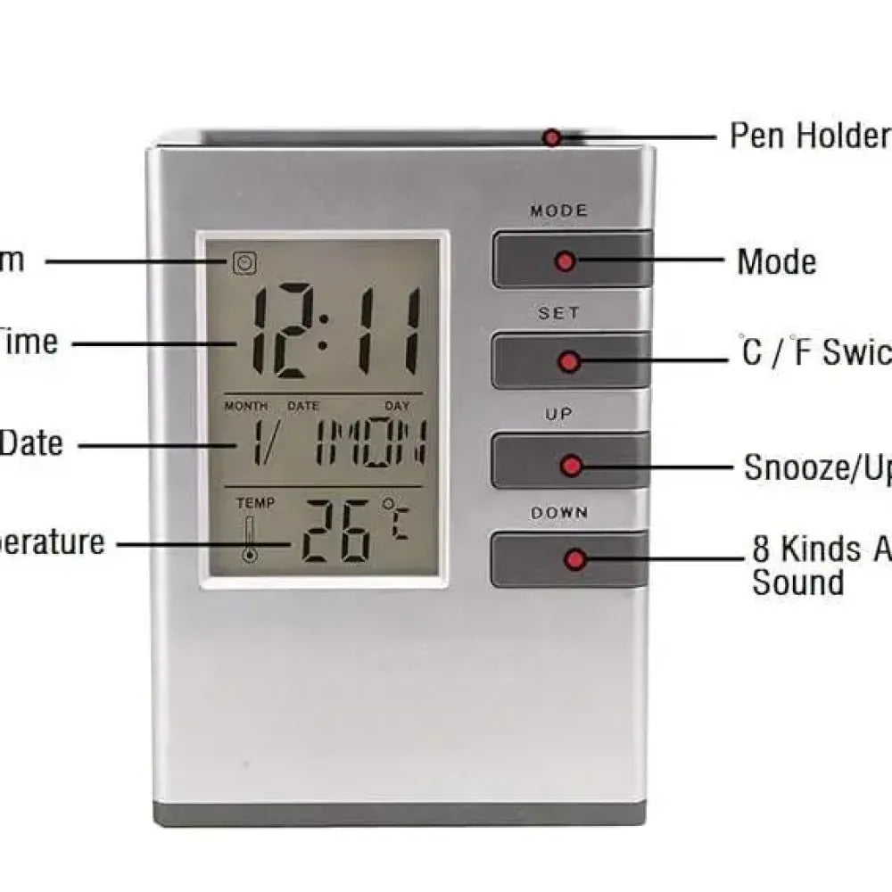 Smart desk clock organizer