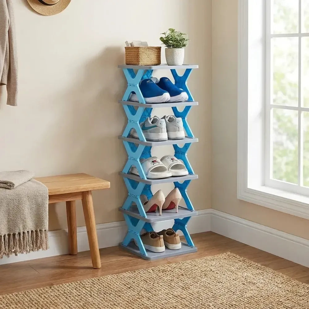 Smart foldable 4-layer shoe rack