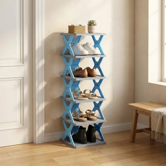 Smart foldable 4-layer shoe rack