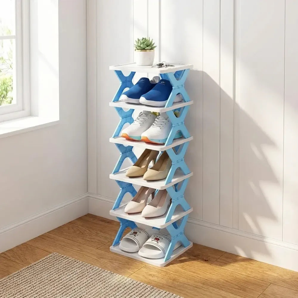Smart foldable 4-layer shoe rack