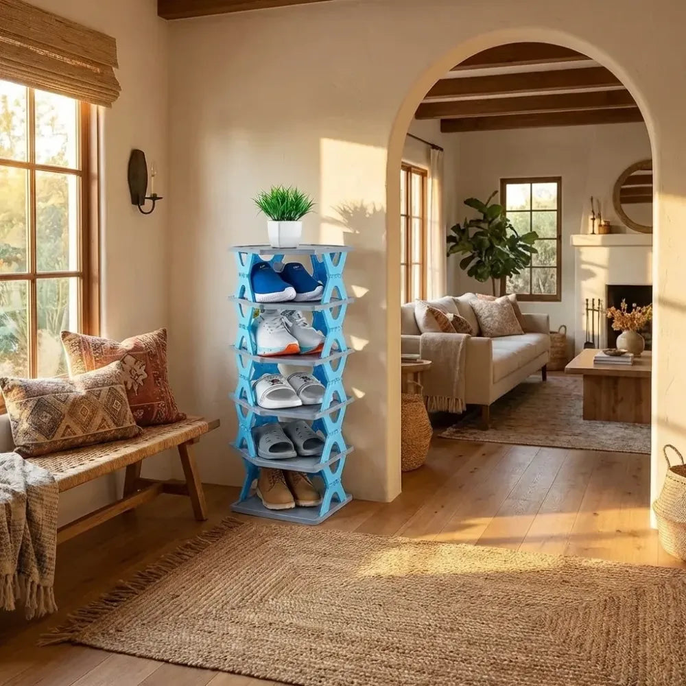 Smart foldable 4-layer shoe rack