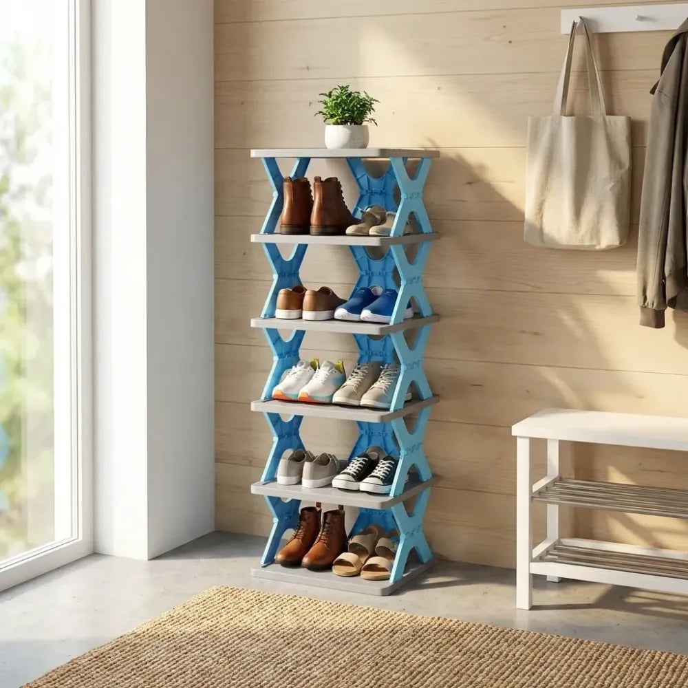 Smart foldable 4-layer shoe rack