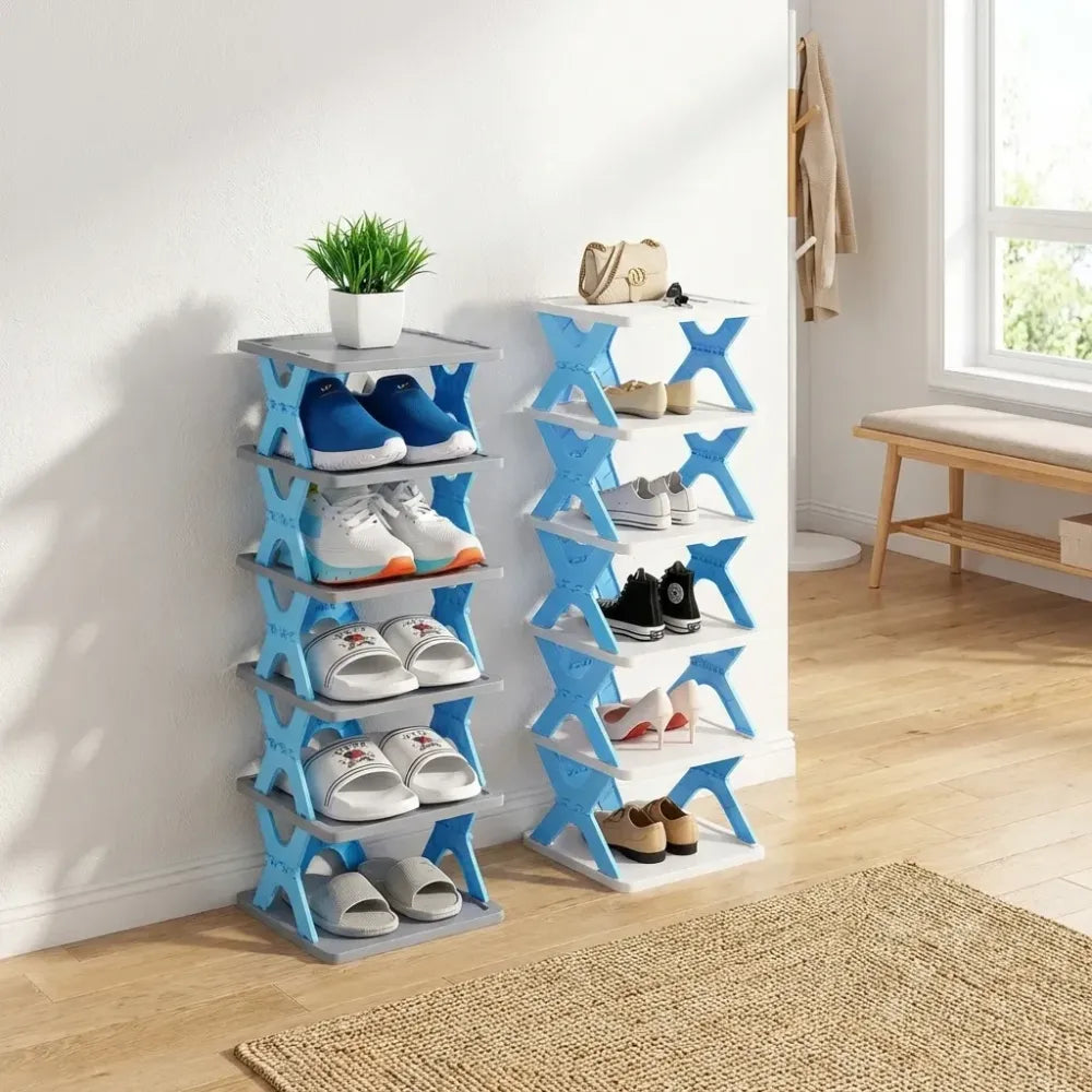 Smart foldable 4-layer shoe rack
