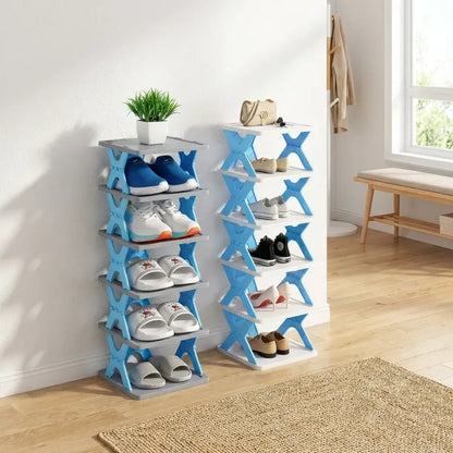 Smart foldable 4-layer shoe rack