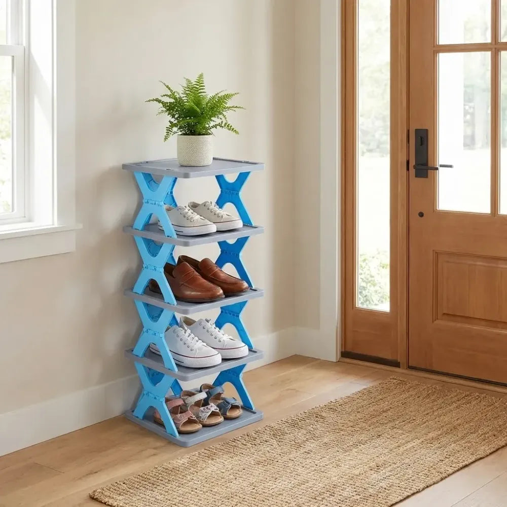 Smart foldable 4-layer shoe rack