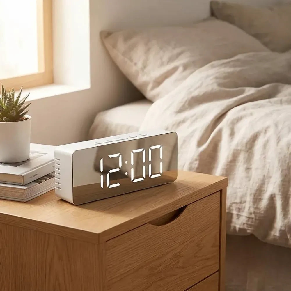 Smart led mirror alarm clock