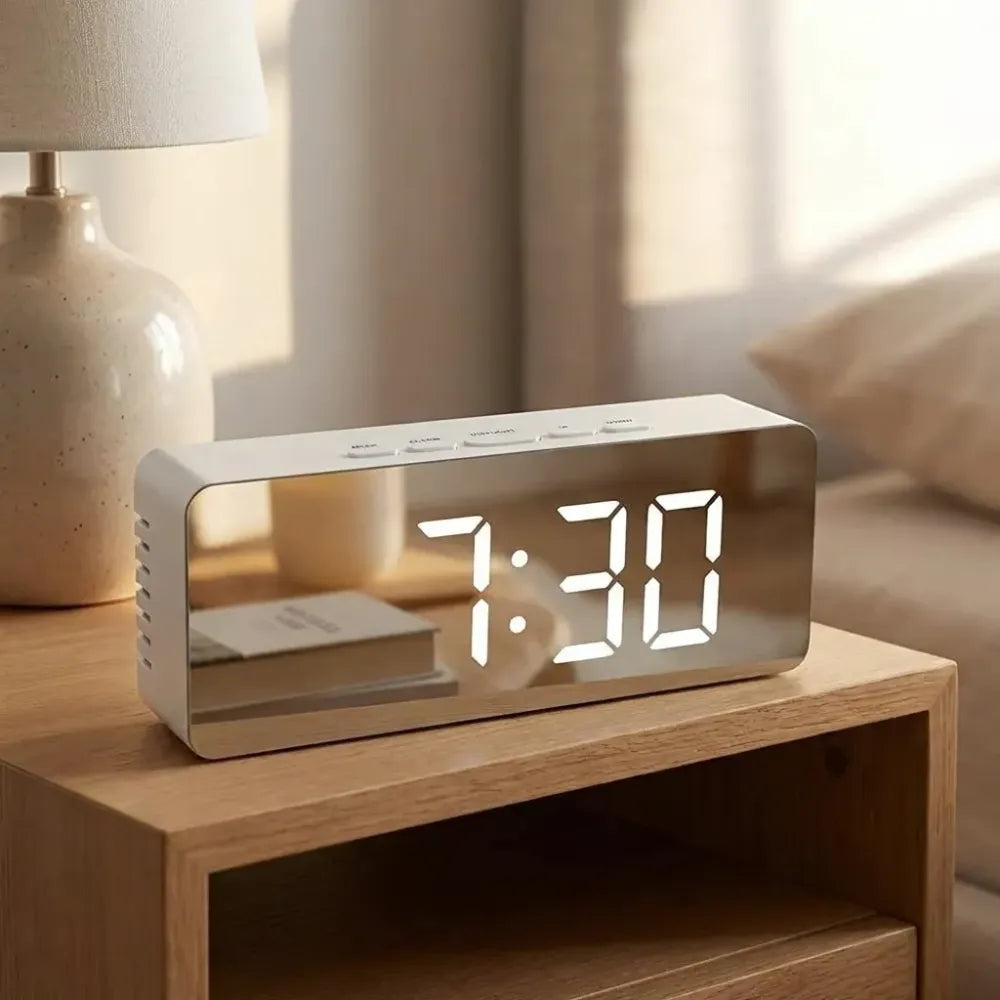 Smart led mirror alarm clock