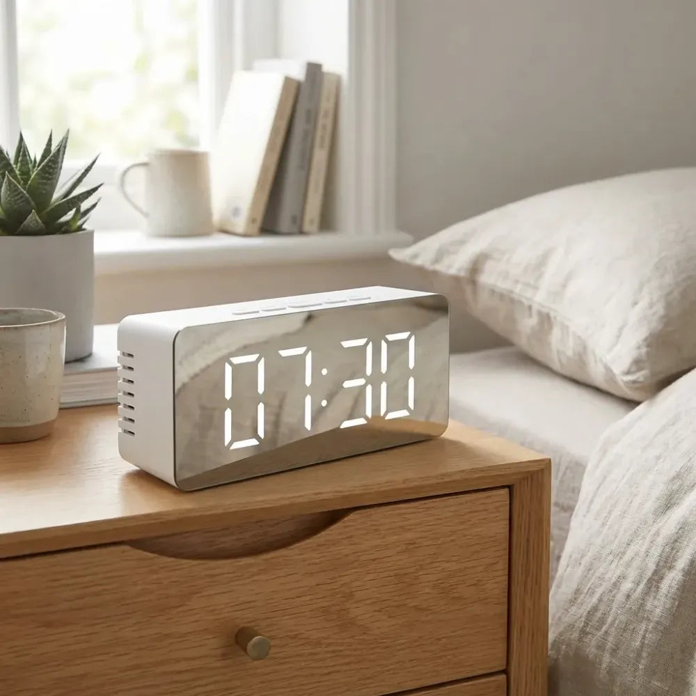 Smart led mirror alarm clock