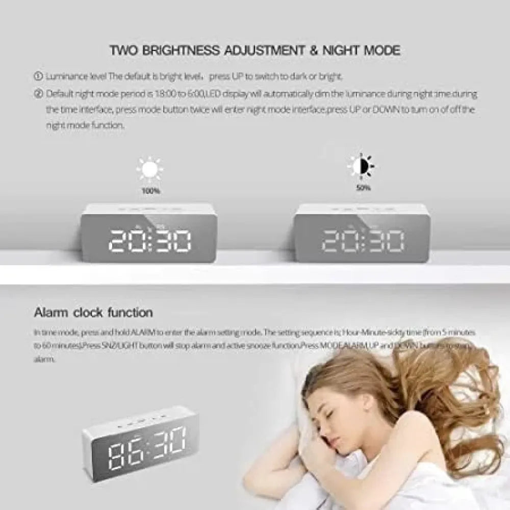 Smart led mirror alarm clock