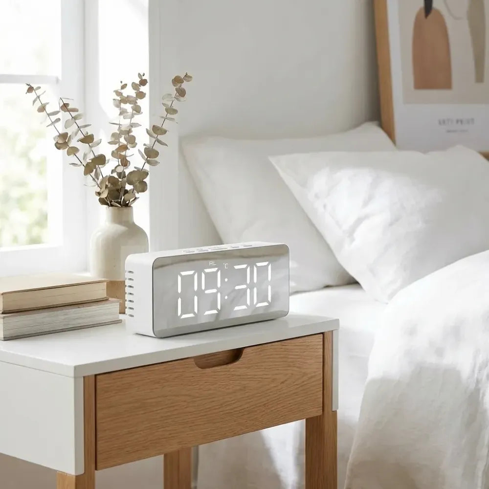 Smart led mirror alarm clock
