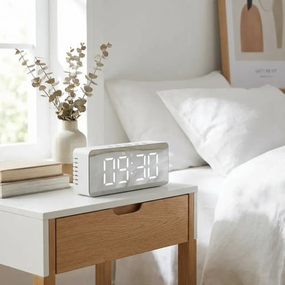 Smart led mirror alarm clock
