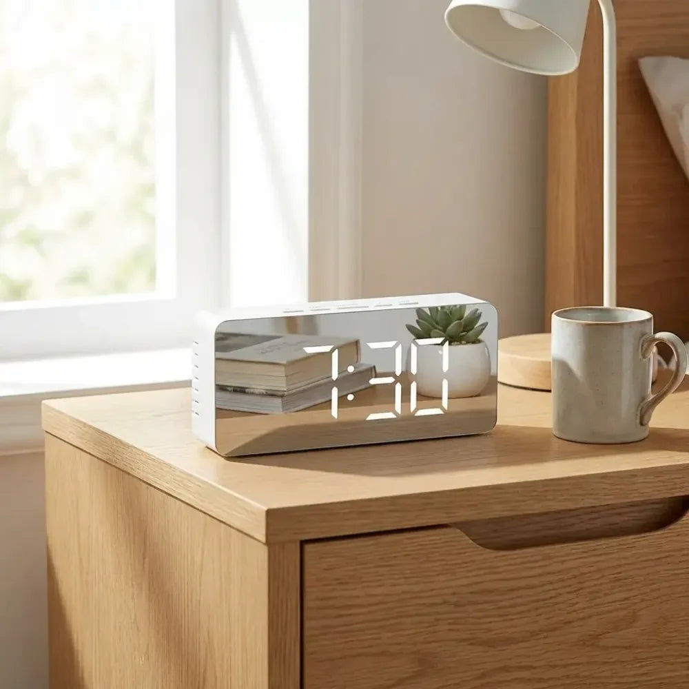 Smart led mirror alarm clock