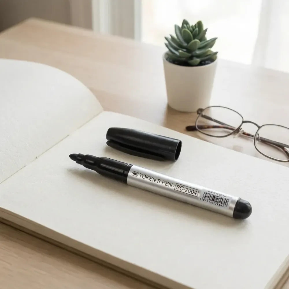 Smooth black marker set - office