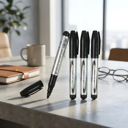 Smooth black marker set - office