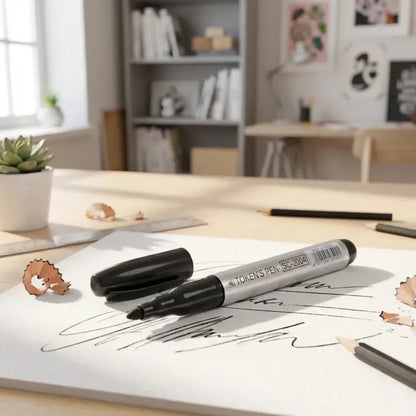 Smooth black marker set - office