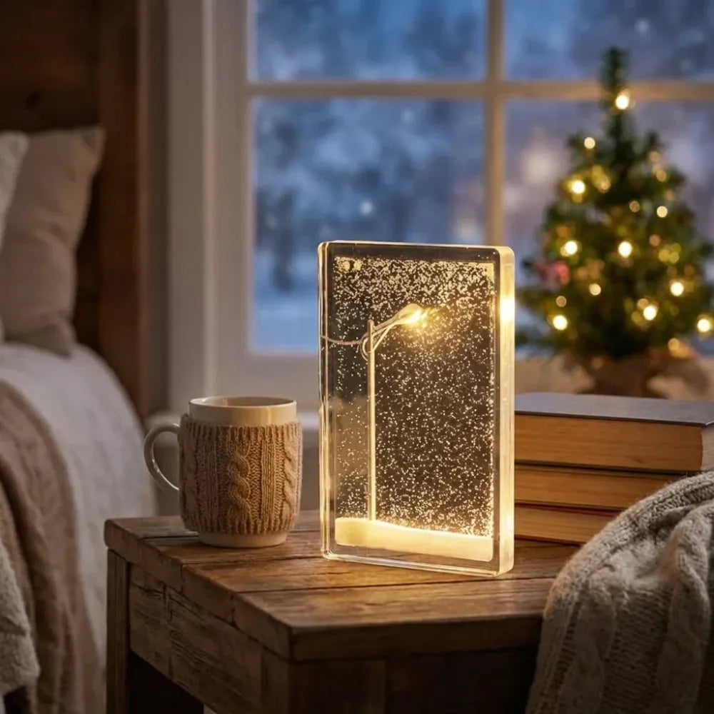 Snow scene light street lamp