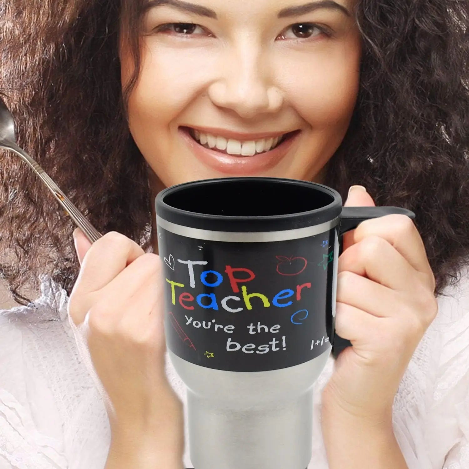 Insulated stainless steel travel mug