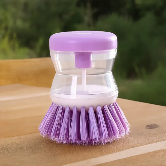 Soap-dispensing scrub brush - kitchen tool