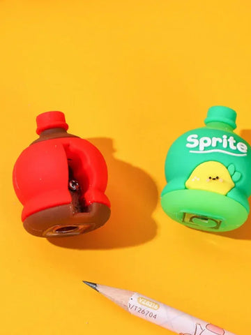 Soda Bottle Sharpener-Eraser Set