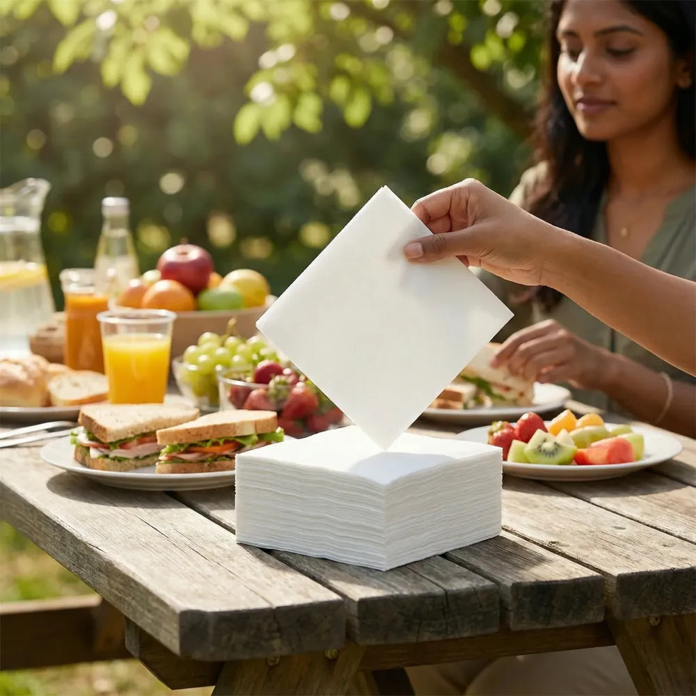 Soft absorbent disposable tissue paper napkins set (50 pc) - home & kitchen