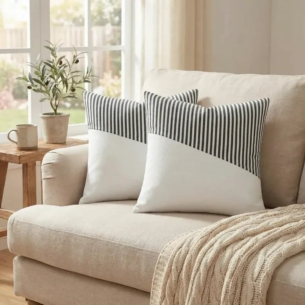 Soft cotton farmhouse pillow covers - home improvement