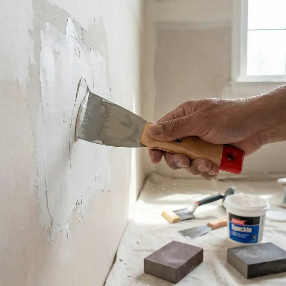 Soft rubber handle putty knife set - hardware
