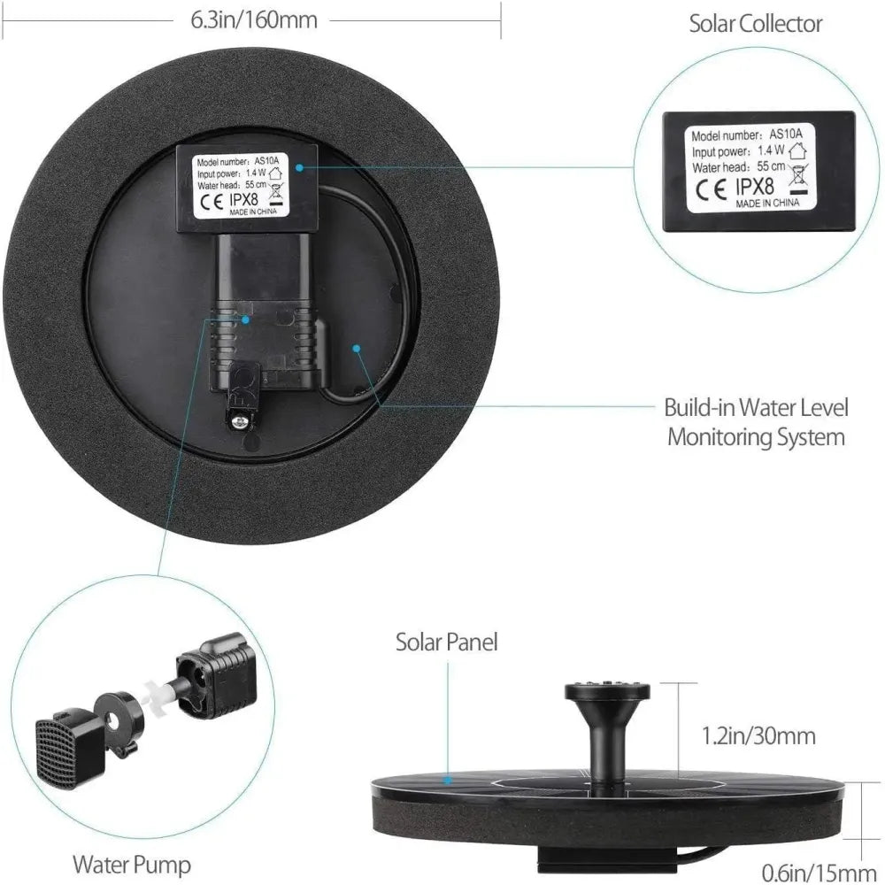 Solar floating fountain pump - gardening