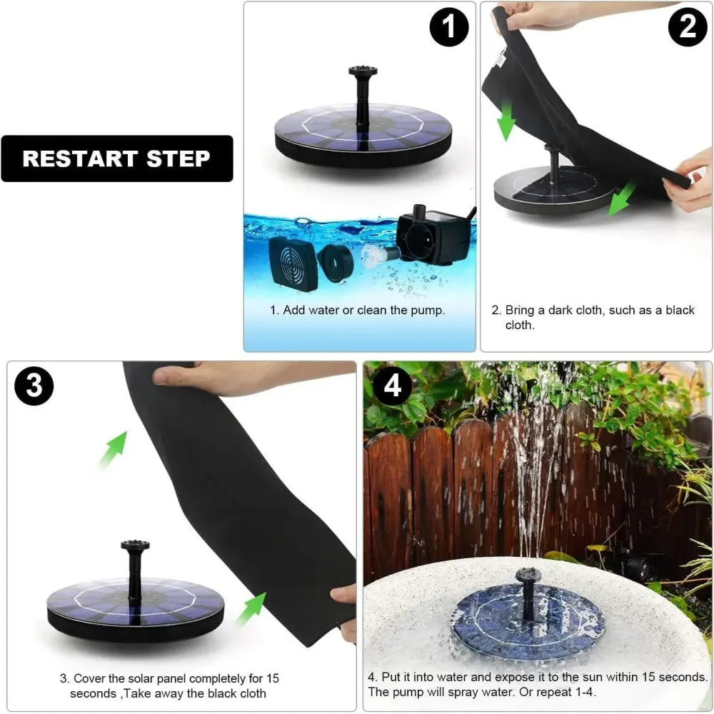 Solar floating fountain pump - gardening