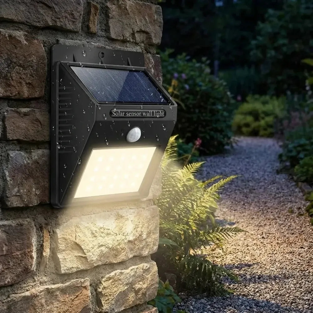 Solar motion sensor security light