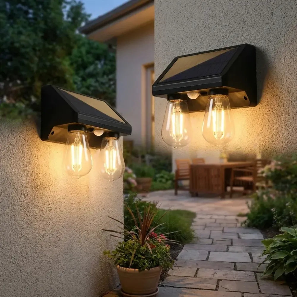 Solar-powered double led lamp - electronics