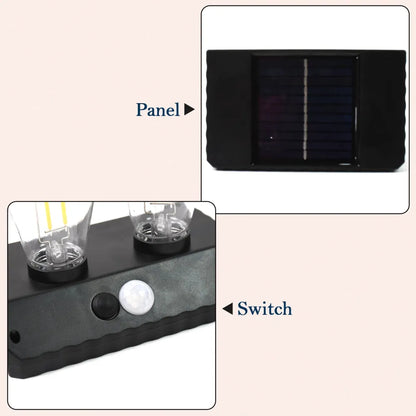 Solar-powered double led lamp - electronics