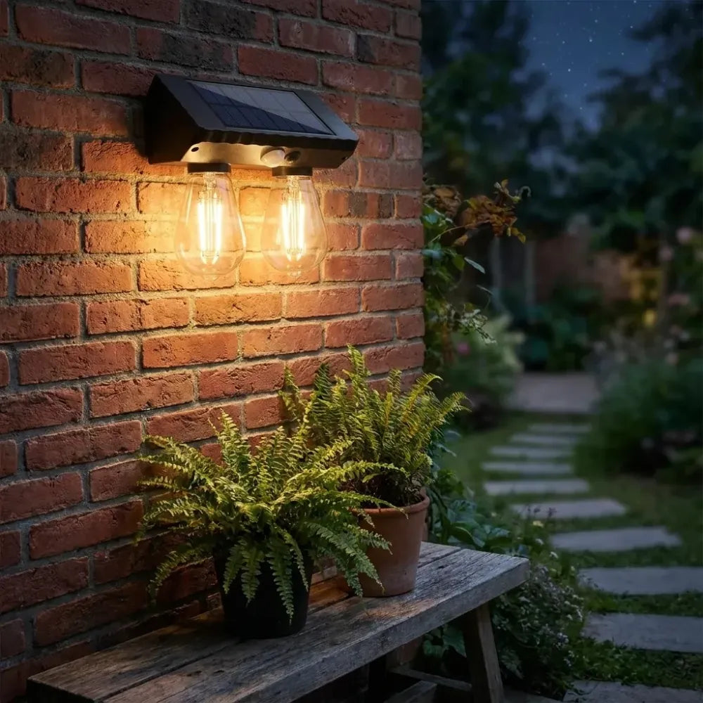 Solar-powered double led lamp - electronics